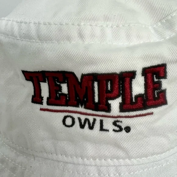 Temple University Legacy White Bucket Hat with Red Embroidery - Picture 3 of 5